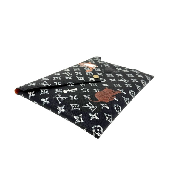 Louis Vuitton Grace Coddington Catogram Trunk Kirigami Envelope Clutch GM Black - Picture 5 of 16